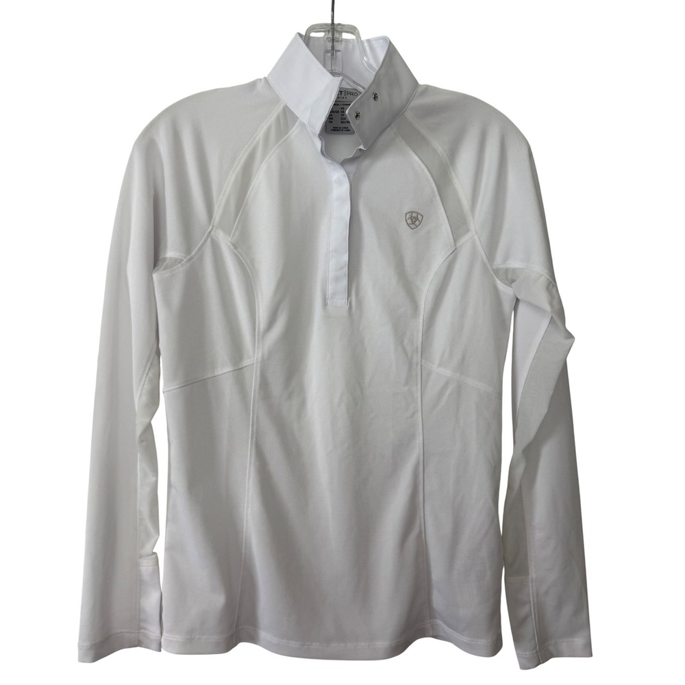 Ariat Pro Series Sunstopper 2.0 White Mesh Equestrian Show Shirt Womens XS - Picture 2 of 9